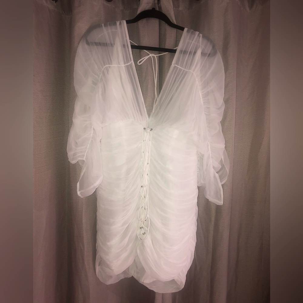 White silk dress
